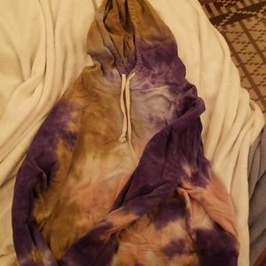 Tie dye Urban Outfitters Cropped Hoodie